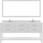 Caroline Estate 72" Double Bath Vanity in White with White Quartz Top and Round Sinks with Brushed Nickel Faucets and Mirrors