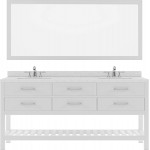 Caroline Estate 72" Double Bath Vanity in White with White Quartz Top and Round Sinks and Matching Mirror