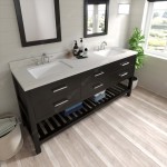 Caroline Estate 72" Double Bath Vanity in Espresso with White Quartz Top and Square Sinks