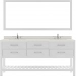 Caroline Estate 72" Double Bath Vanity in White with White Quartz Top and Square Sinks with Brushed Nickel Faucets and Mirror