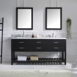 Caroline Estate 72" Double Bath Vanity in Espresso with White Marble Top and Square Sinks and Matching Mirrors