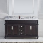 Victoria 60" Double Bath Vanity in Espresso with White Marble Top and Round Sinks