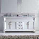 Victoria 72" Double Bath Vanity in White with White Marble Top and Square Sinks