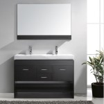 Gloria 48" Double Bath Vanity in Espresso and Square Sinks and Matching Mirror