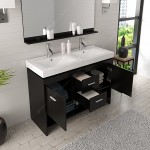 Gloria 48" Double Bath Vanity in Espresso and Square Sinks and Matching Mirror