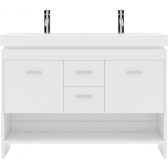 Gloria 48" Double Bath Vanity in White and Square Sinks