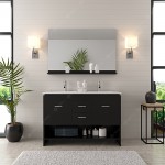 Gloria 48" Double Bath Vanity in Espresso and Square Sinks and Matching Mirror