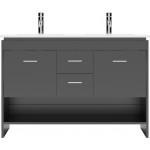 Gloria 48" Double Bath Vanity in Espresso and Square Sinks