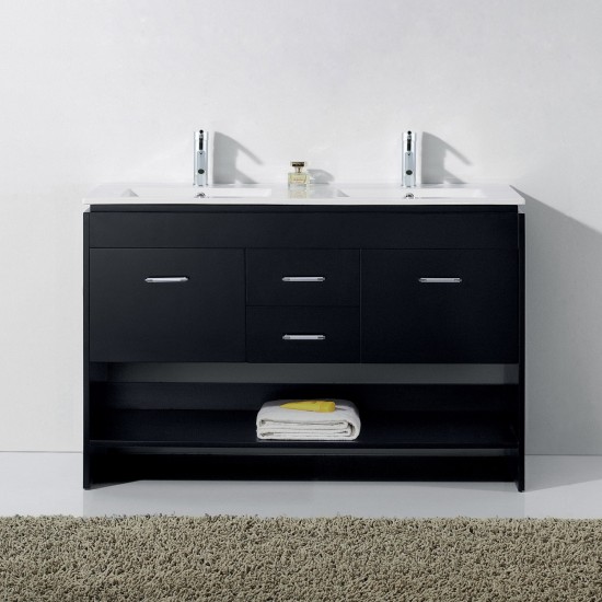 Gloria 48" Double Bath Vanity in Espresso and Square Sinks