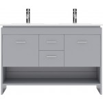 Gloria 48" Double Bath Vanity in Gray and Square Sinks