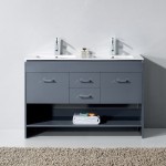 Gloria 48" Double Bath Vanity in Gray and Square Sinks