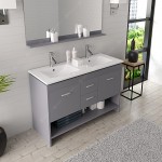 Gloria 48" Double Bath Vanity in Gray and Square Sinks