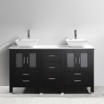 Bradford 60" Double Bath Vanity in Espresso with White Engineered Stone Top