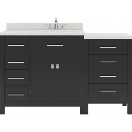 Caroline Parkway 57" Single Bath Vanity in Espresso with White Quartz Top and Square Sink