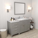 Caroline Parkway 57" Single Bath Vanity in Cashmere Gray with White Marble Top and Square Sink