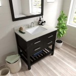 Caroline Estate 36" Single Bath Vanity in Espresso with White Quartz Top and Square Sink