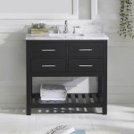 Caroline Estate 36" Single Bath Vanity in Espresso with White Marble Top and Square Sink