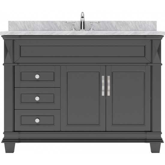 Victoria 48" Single Bath Vanity in Espresso with White Marble Top and Round Sink