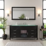 Ava 61" Single Bath Vanity in Espresso with Green Glass Top and Matching Mirror