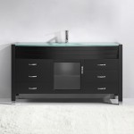 Ava 61" Single Bath Vanity in Espresso with Green Glass Top