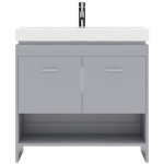 Gloria 36" Single Bath Vanity in Gray and Square Sink