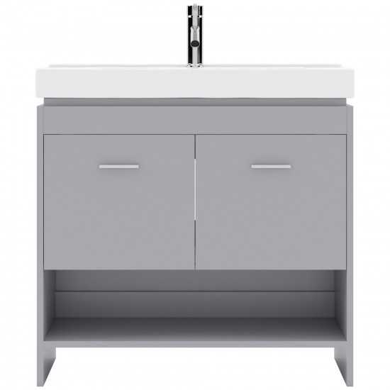 Gloria 36" Single Bath Vanity in Gray and Square Sink