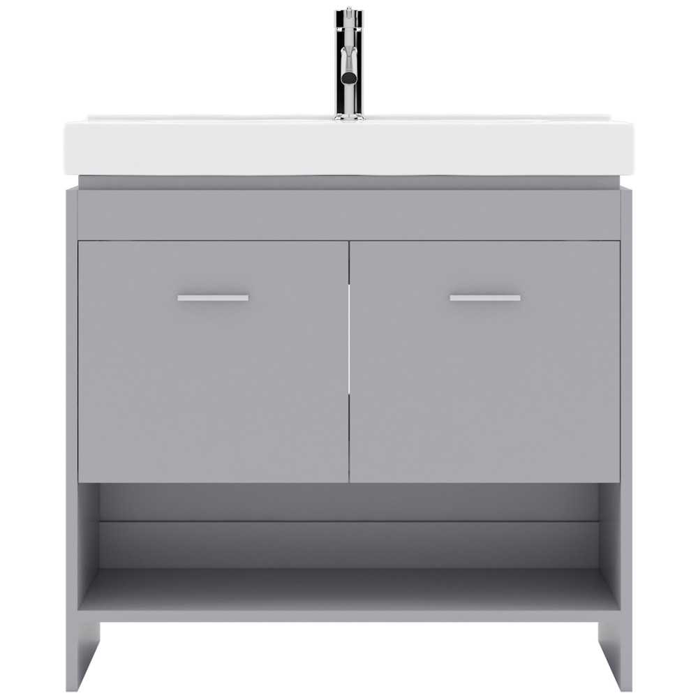 Gloria 36" Single Bath Vanity in Gray and Square Sink