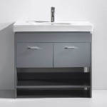 Gloria 36" Single Bath Vanity in Gray and Square Sink