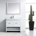 Gloria 36" Single Bath Vanity in White and Square Sink and Matching Mirror