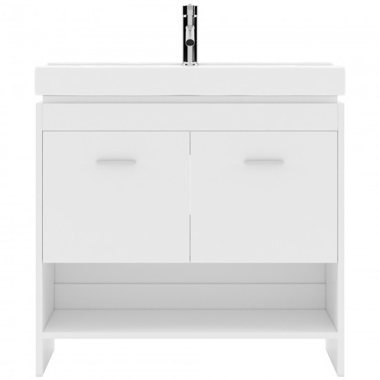 Gloria 36" Single Bath Vanity in White and Square Sink