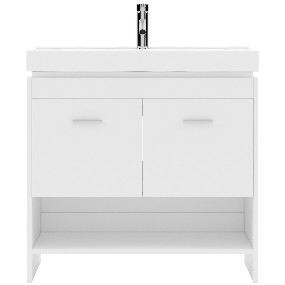 Gloria 36" Single Bath Vanity in White and Square Sink