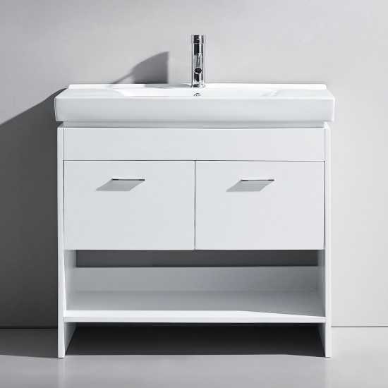 Gloria 36" Single Bath Vanity in White and Square Sink