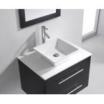 Marsala 29" Single Bath Vanity in Espresso with White Engineered Stone Top and Square Sink and Matching Mirror