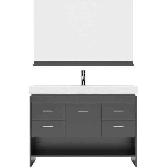 Gloria 48" Single Bath Vanity in Espresso and Square Sink and Matching Mirror