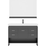 Gloria 48" Single Bath Vanity in Espresso and Square Sink with Brushed Nickel Faucet and Matching Mirror