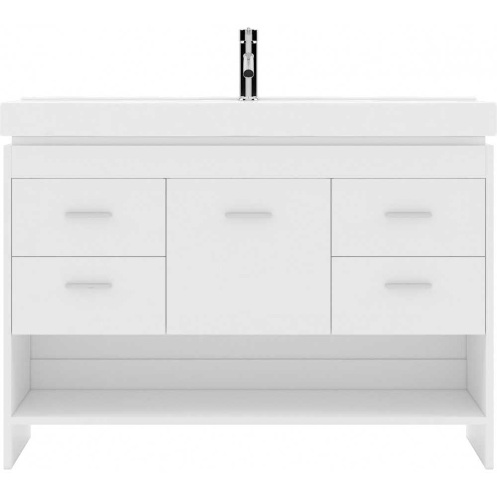 Gloria 48" Single Bath Vanity in White and Square Sink