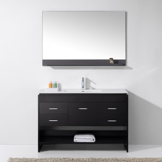 Gloria 48" Single Bath Vanity in Espresso and Square Sink and Matching Mirror