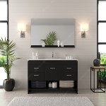 Gloria 48" Single Bath Vanity in Espresso and Square Sink and Matching Mirror