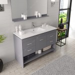 Gloria 48" Single Bath Vanity in Gray and Square Sink and Matching Mirror