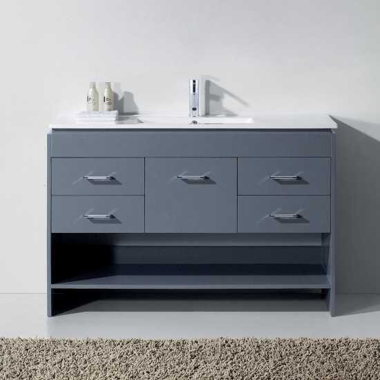 Gloria 48" Single Bath Vanity in Gray and Square Sink