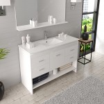 Gloria 48" Single Bath Vanity in White and Square Sink and Matching Mirror