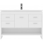 Gloria 48" Single Bath Vanity in White and Square Sink