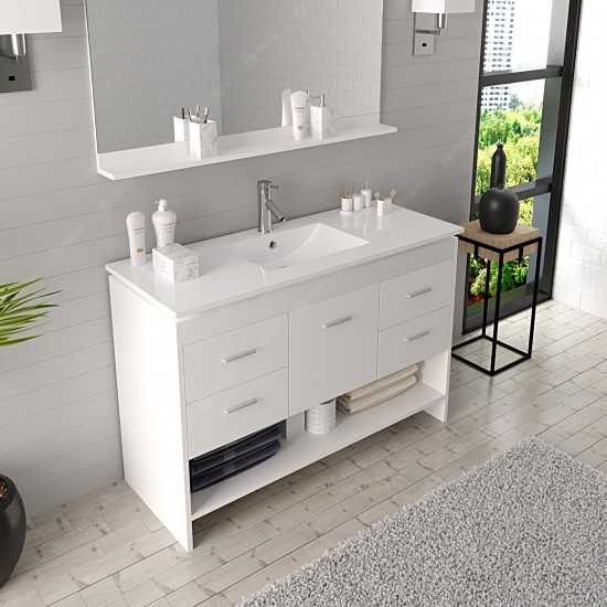 Gloria 48" Single Bath Vanity in White and Square Sink