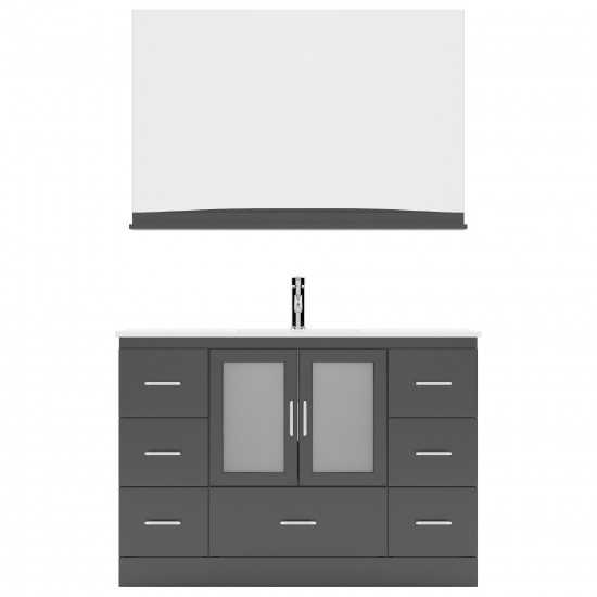 Zola 48" Single Bath Vanity in Espresso and Square Sink and Matching Mirror