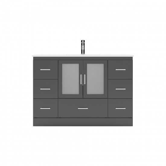 Zola 48" Single Bath Vanity in Espresso and Square Sink with Brushed Nickel Faucet