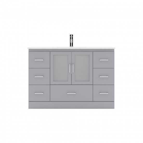 Zola 48" Single Bath Vanity in Gray and Square Sink