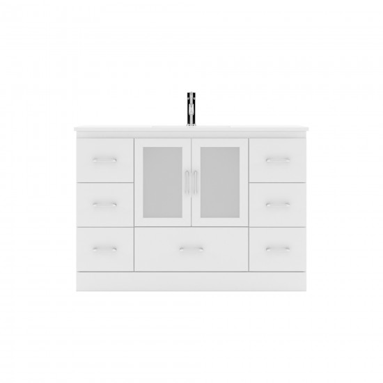 Zola 48" Single Bath Vanity in White and Square Sink