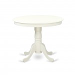 5Pc Round 36" Table And 4 Parson Chair, White Leg And Pu Leather Color White