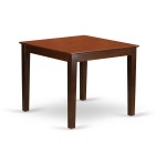 5Pc Square 36" Table And Four Parson Chair, Mahogany Leg And Fabric Coffee
