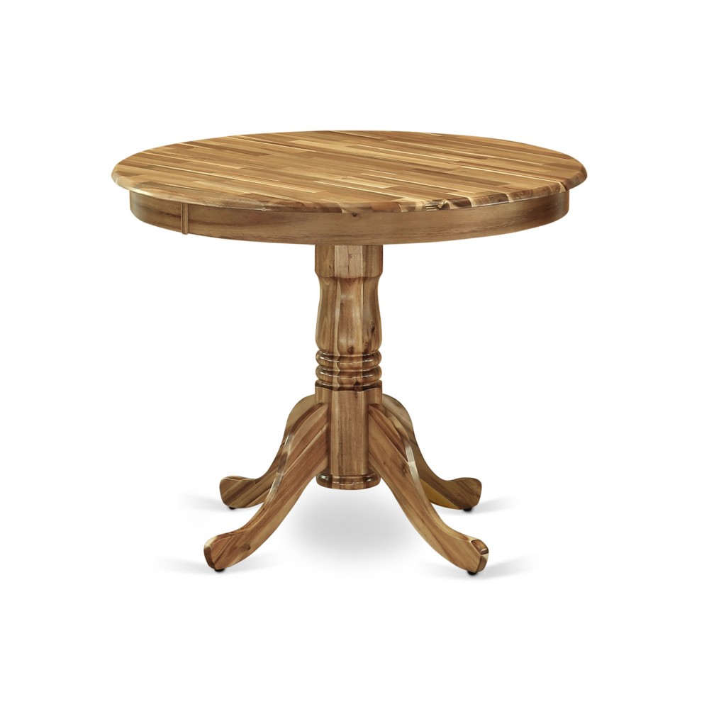 Dining Table Made Of Acacia Wood Offering Wood Texture, 36 Inch Round, Neutral